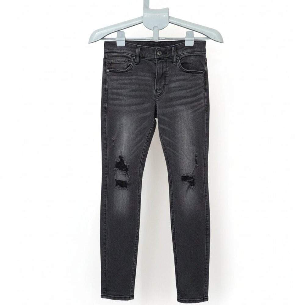 Distressed Black Skinny Jeans by Hollister